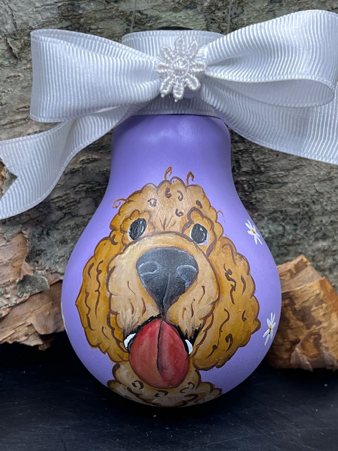 Golden Doodle Lightbulb Ornament
