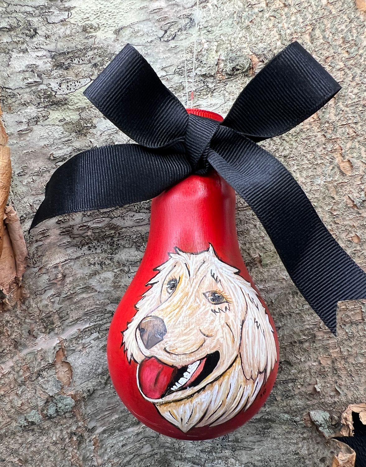 Hand Painted Recycled Lightbulb Ornament