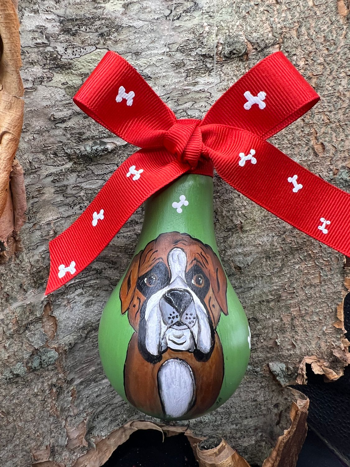 Hand Painted Recycled Lightbulb Ornament