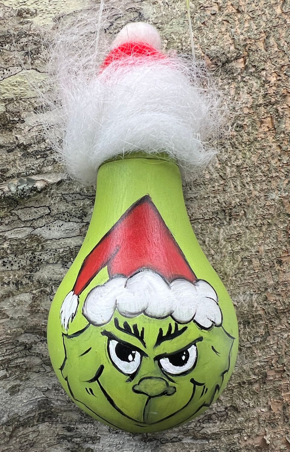 Hand Painted Recycled Lightbulb Ornament
