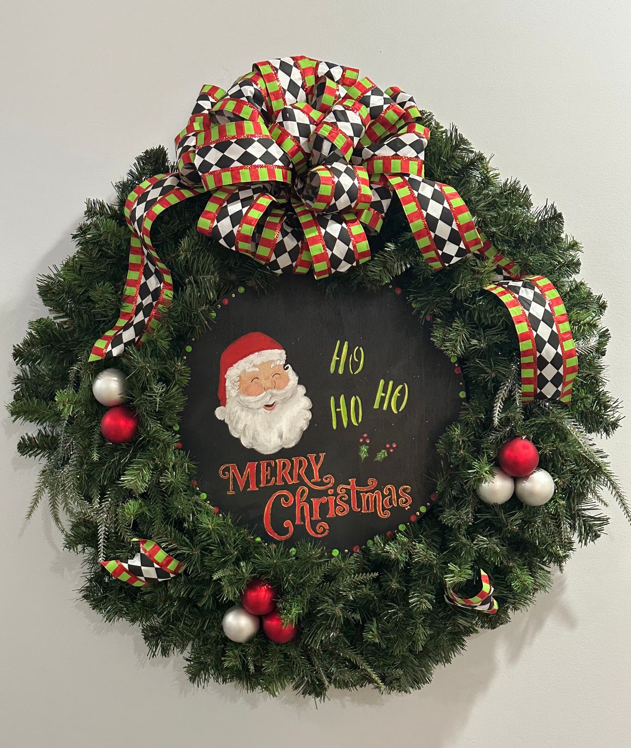 26&quot; Ho Ho Ho Santa Wreath