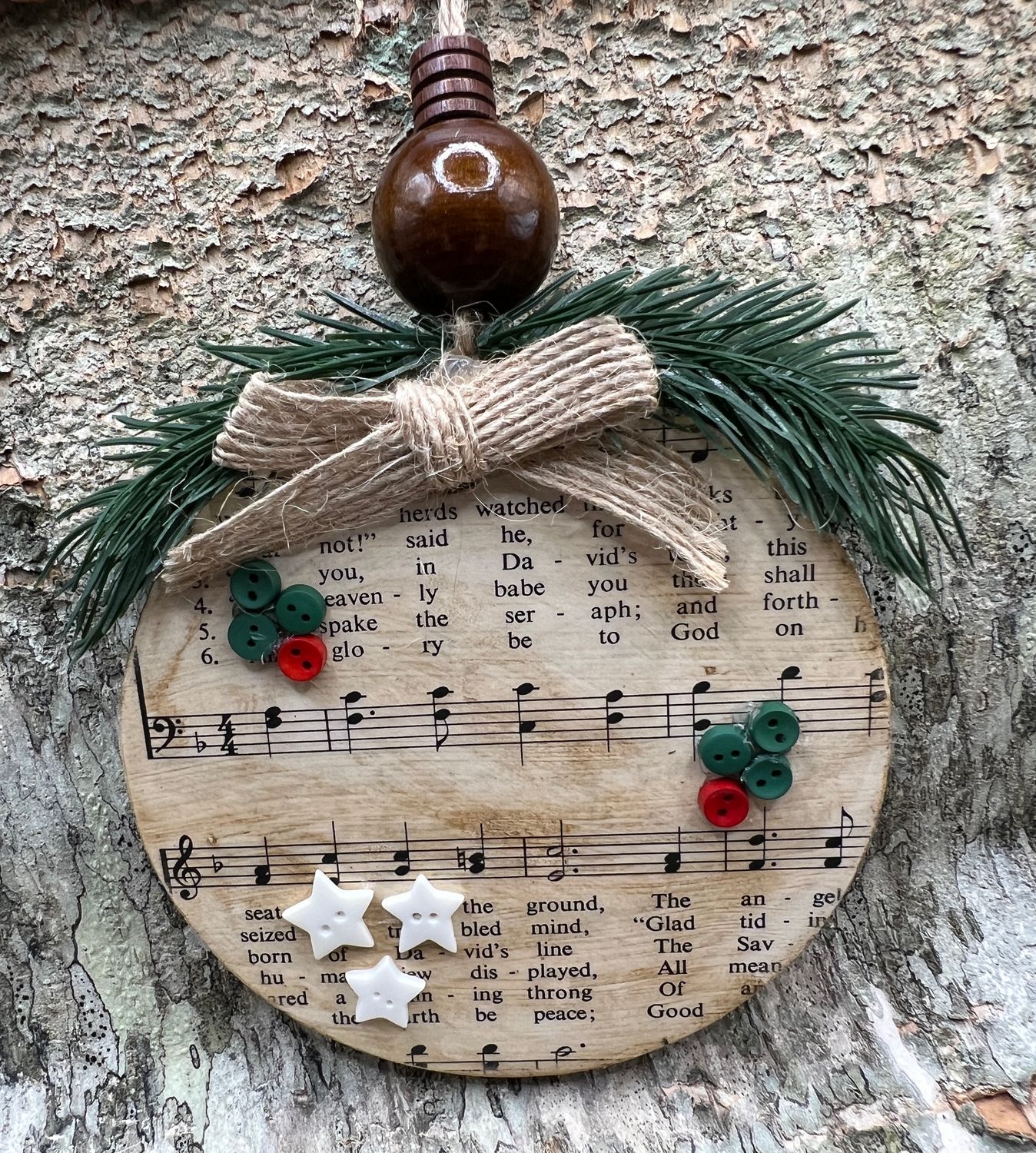 Hand painted 4&quot; disc ornament