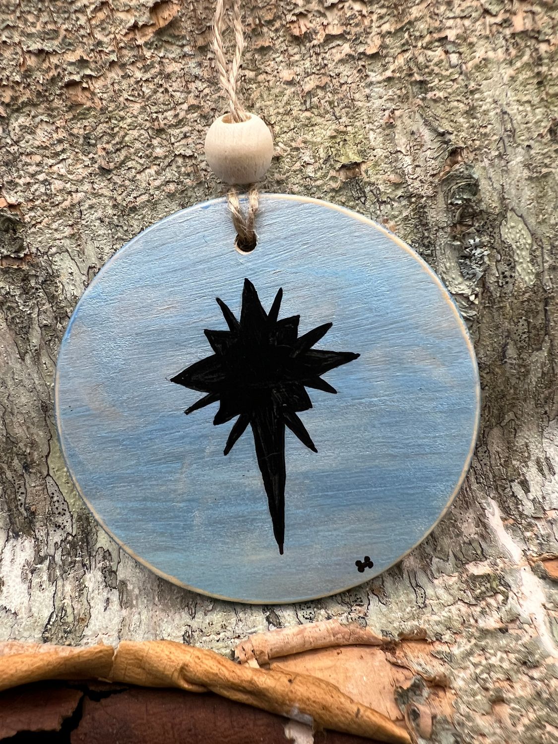 Hand painted 4&quot; disc ornament