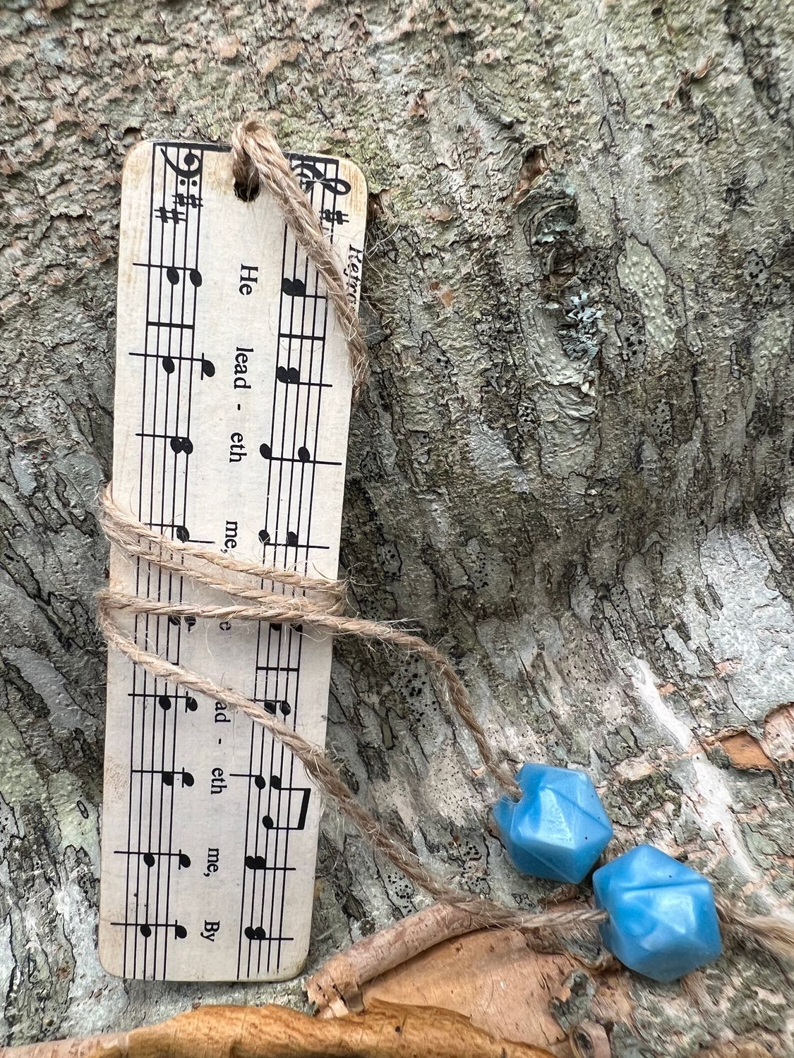 Hymn Wooden Bookmark with beads