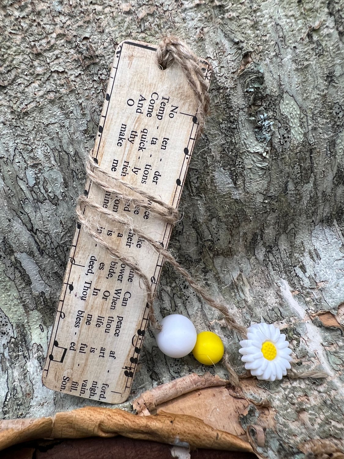 Hymn Wooden Bookmark with beads