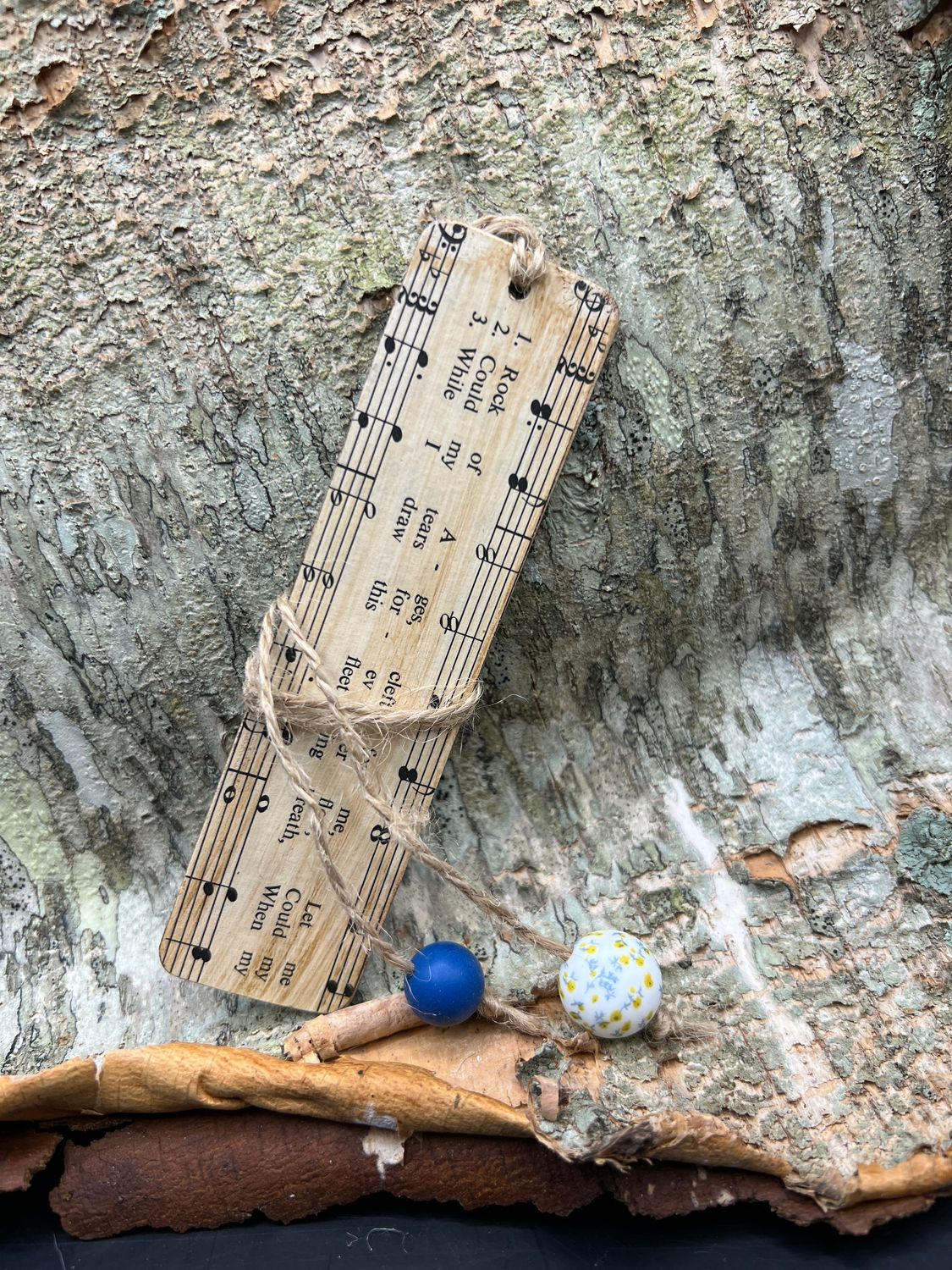 Hymn Wooden Bookmark with beads