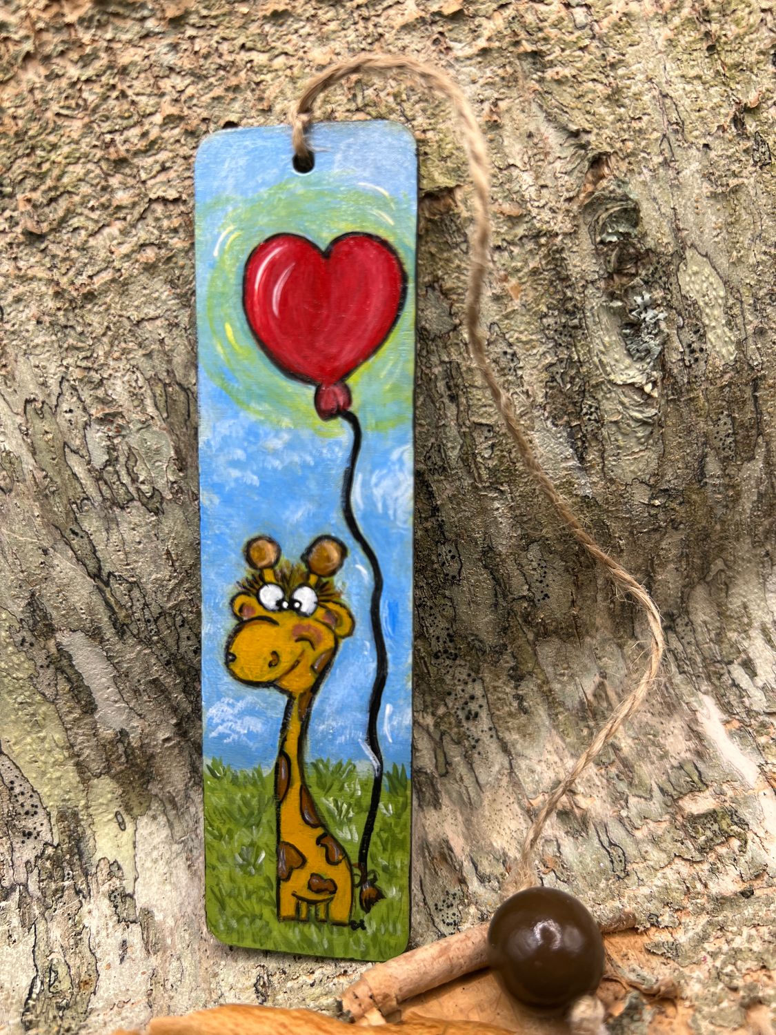 Wooden Hand painted Bookmark