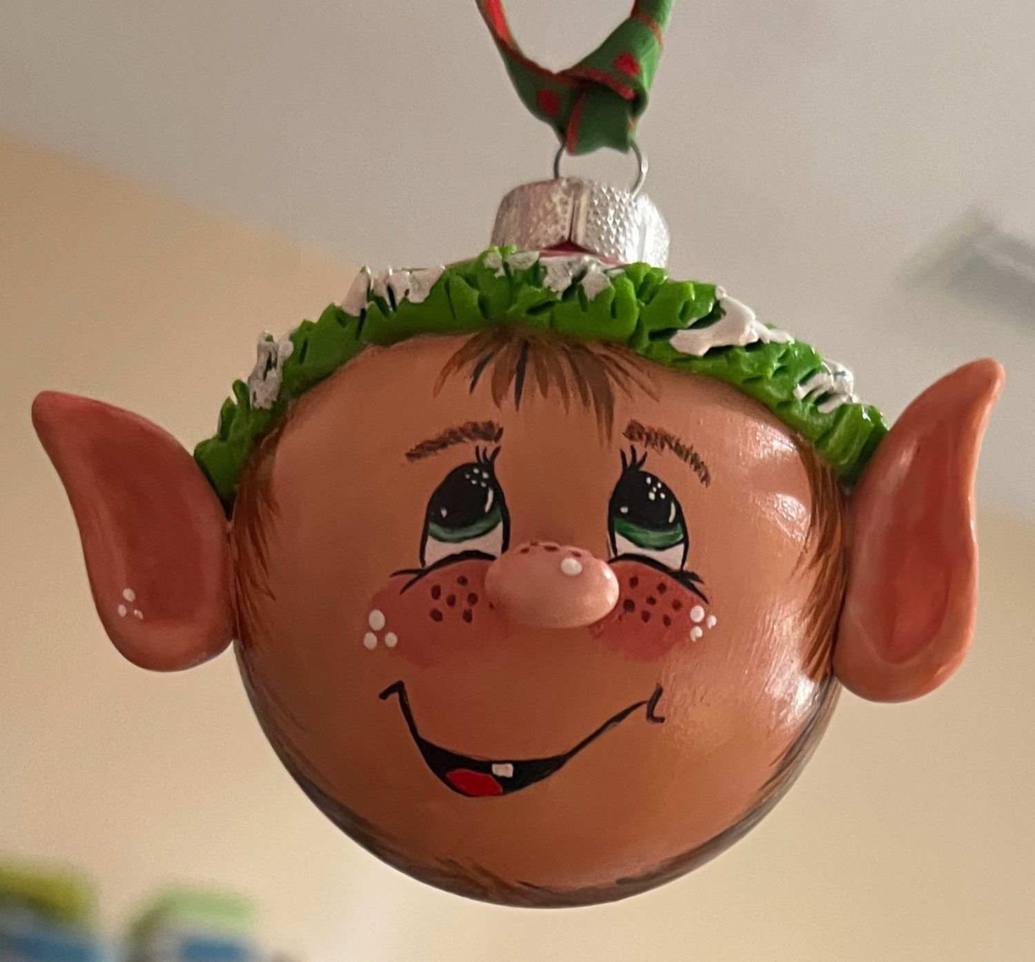 Hand Painted Recycled Lightbulb Ornament