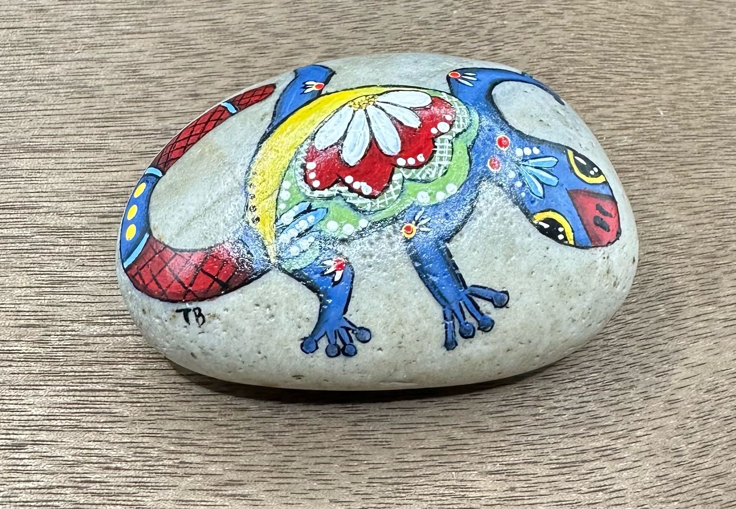 Colorful Lizard Painted Rock