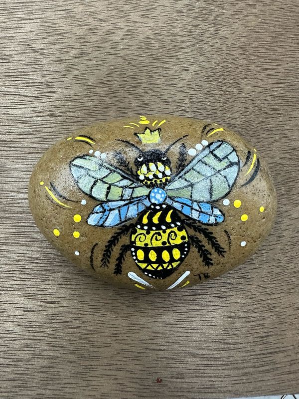 Queen Bee Painted Rock