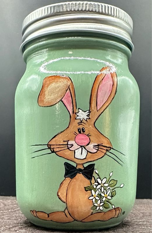 Hand painted Mason Jar
