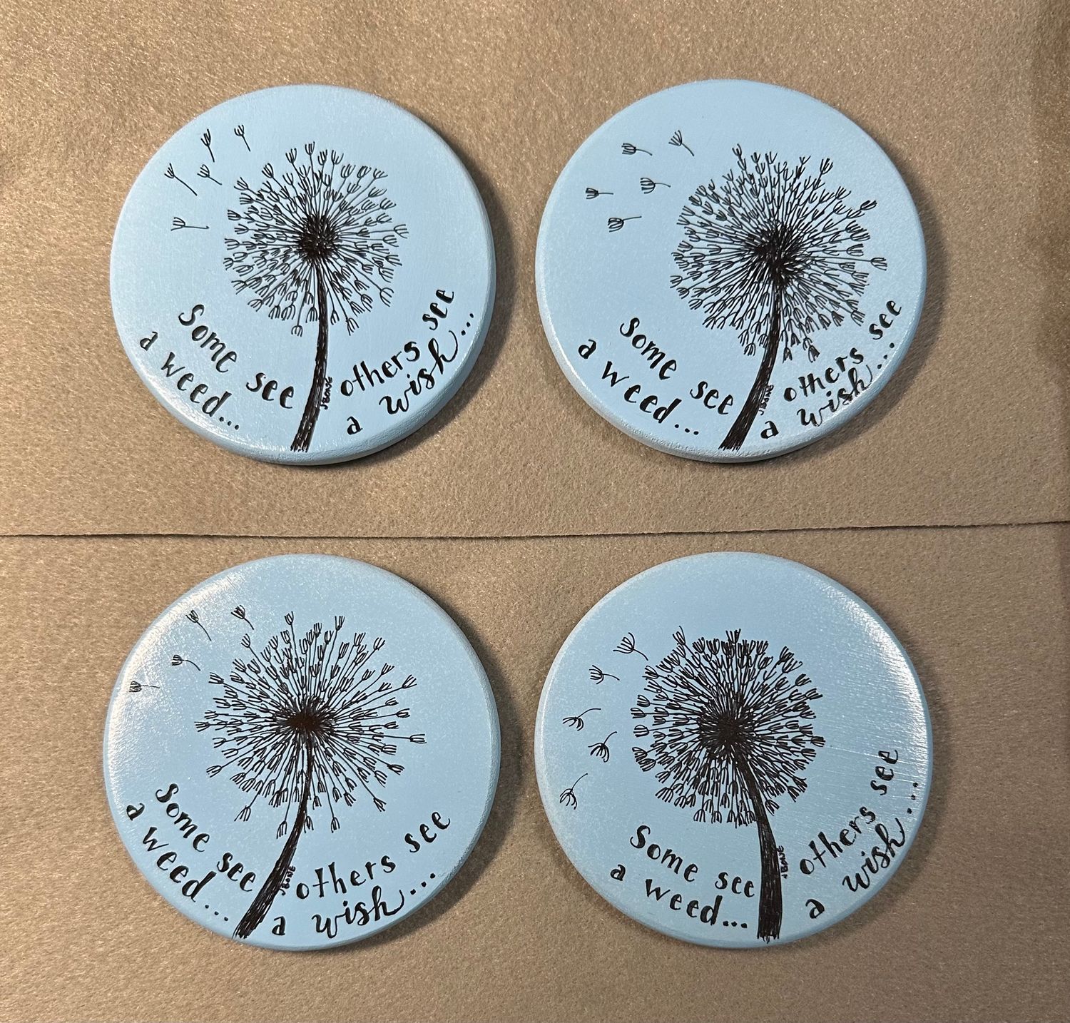 Hand painted Coaster Set