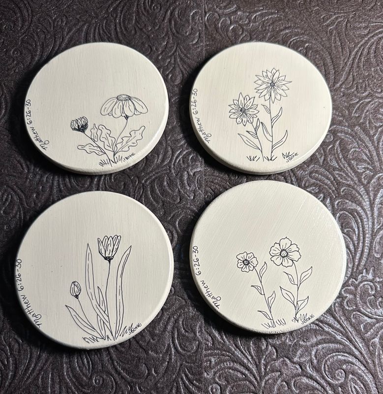 Hand painted Coaster set