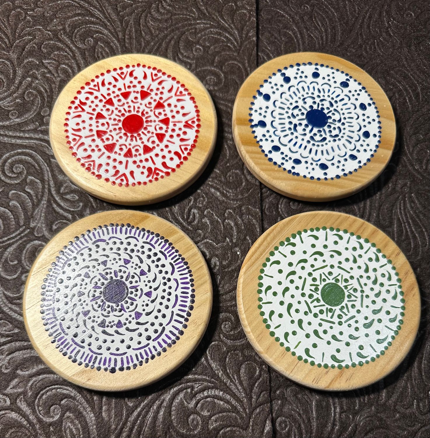 Hand painted Coaster Set