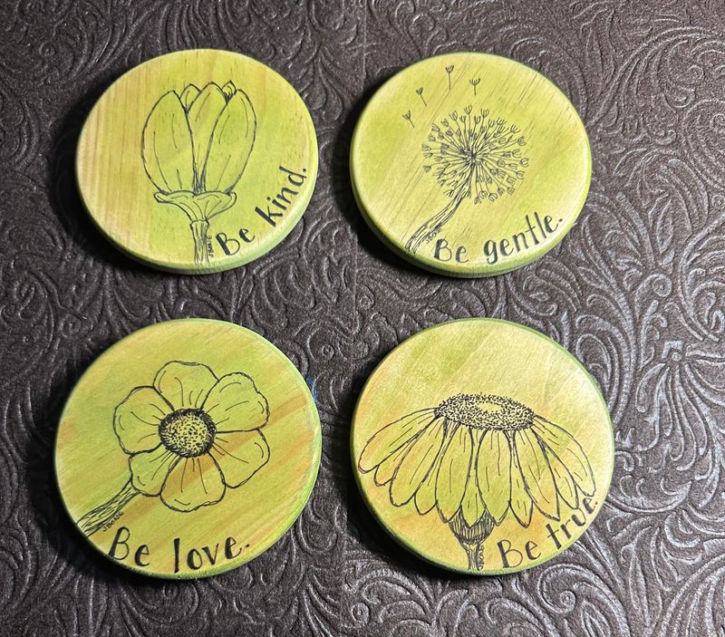 Hand painted Coaster set