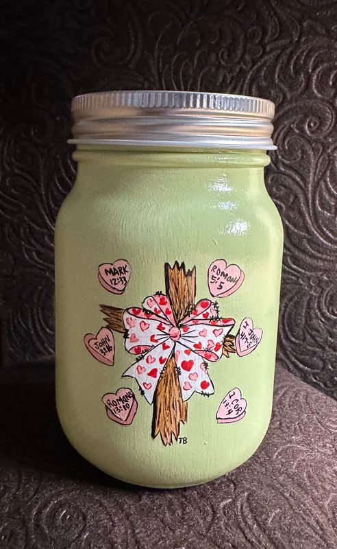 Hand painted Mason Jar