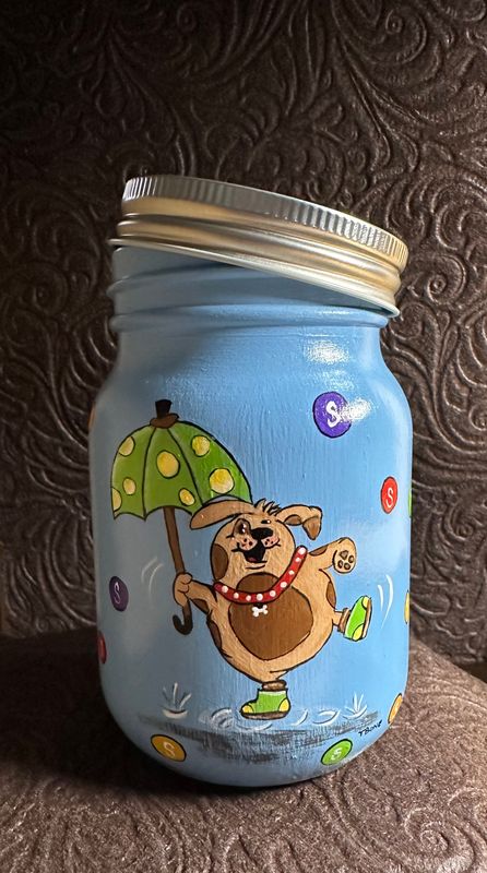 Hand painted Mason Jar