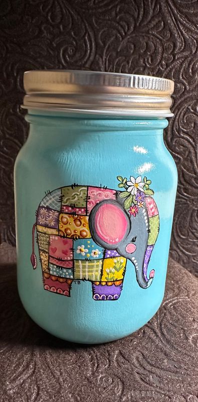 Hand painted Mason Jar