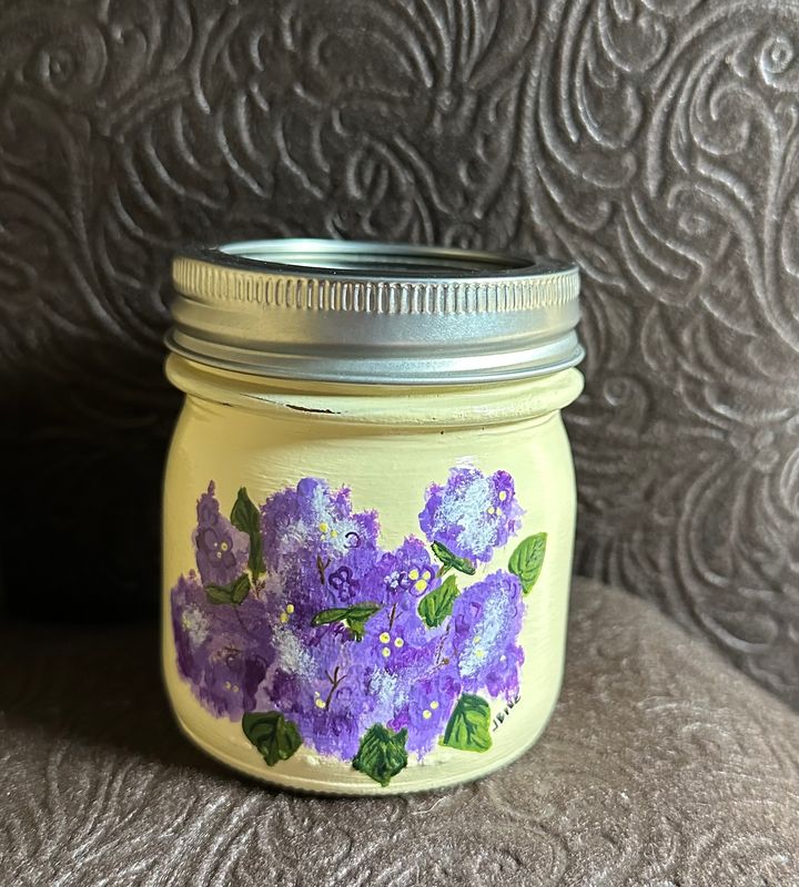 Hand painted Mason Jar