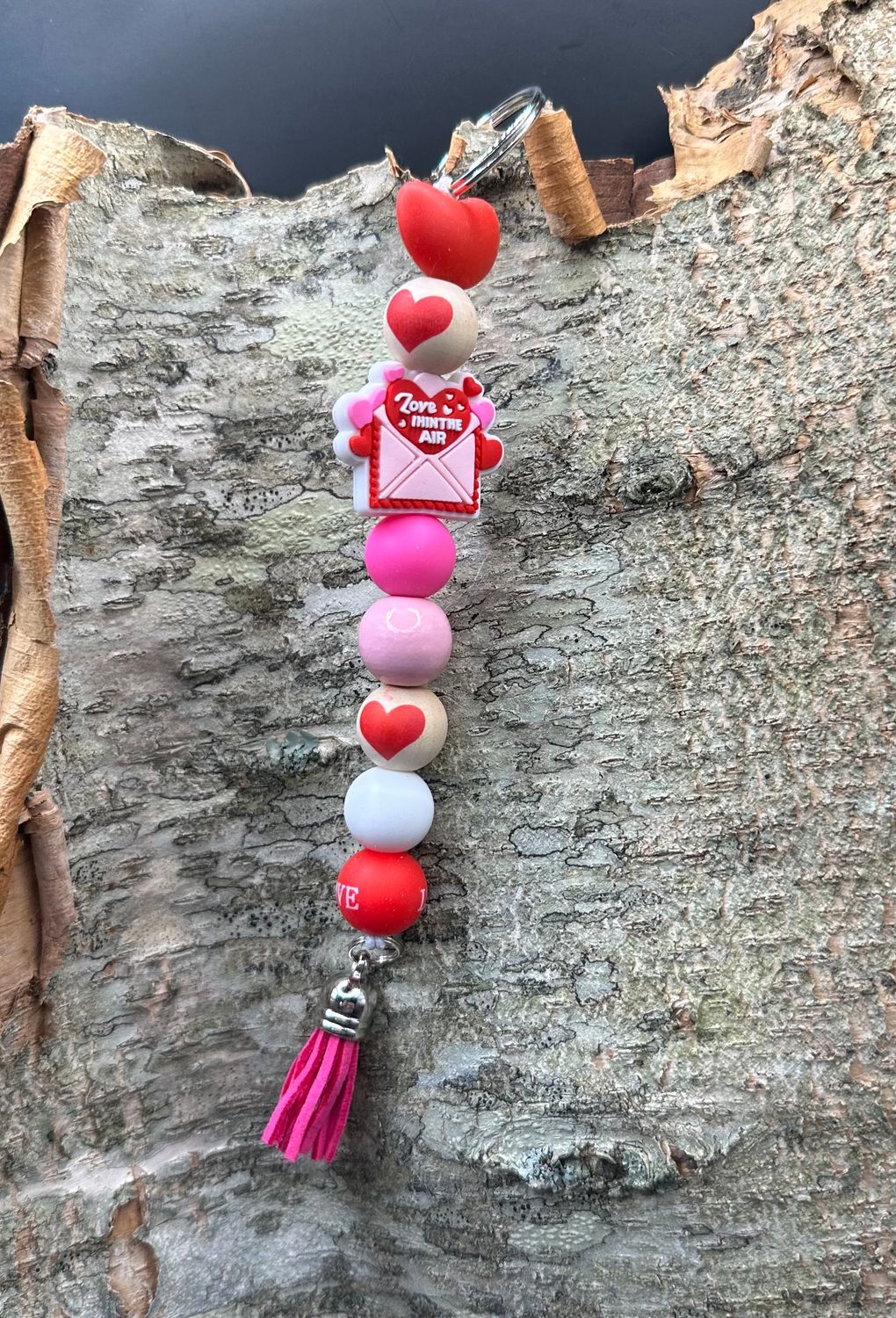 Valentine Beaded Keychain