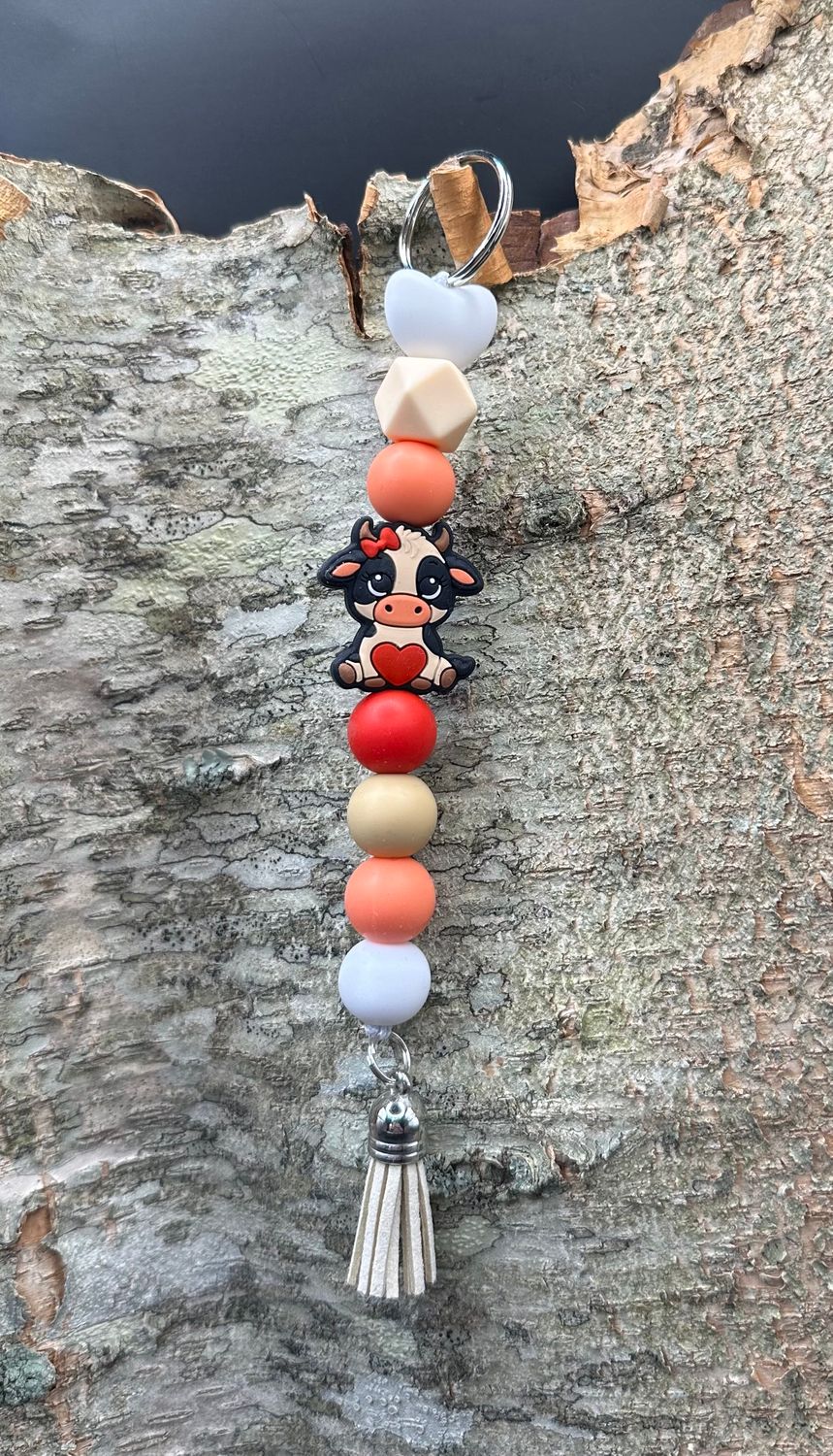Valentine Beaded Keychain