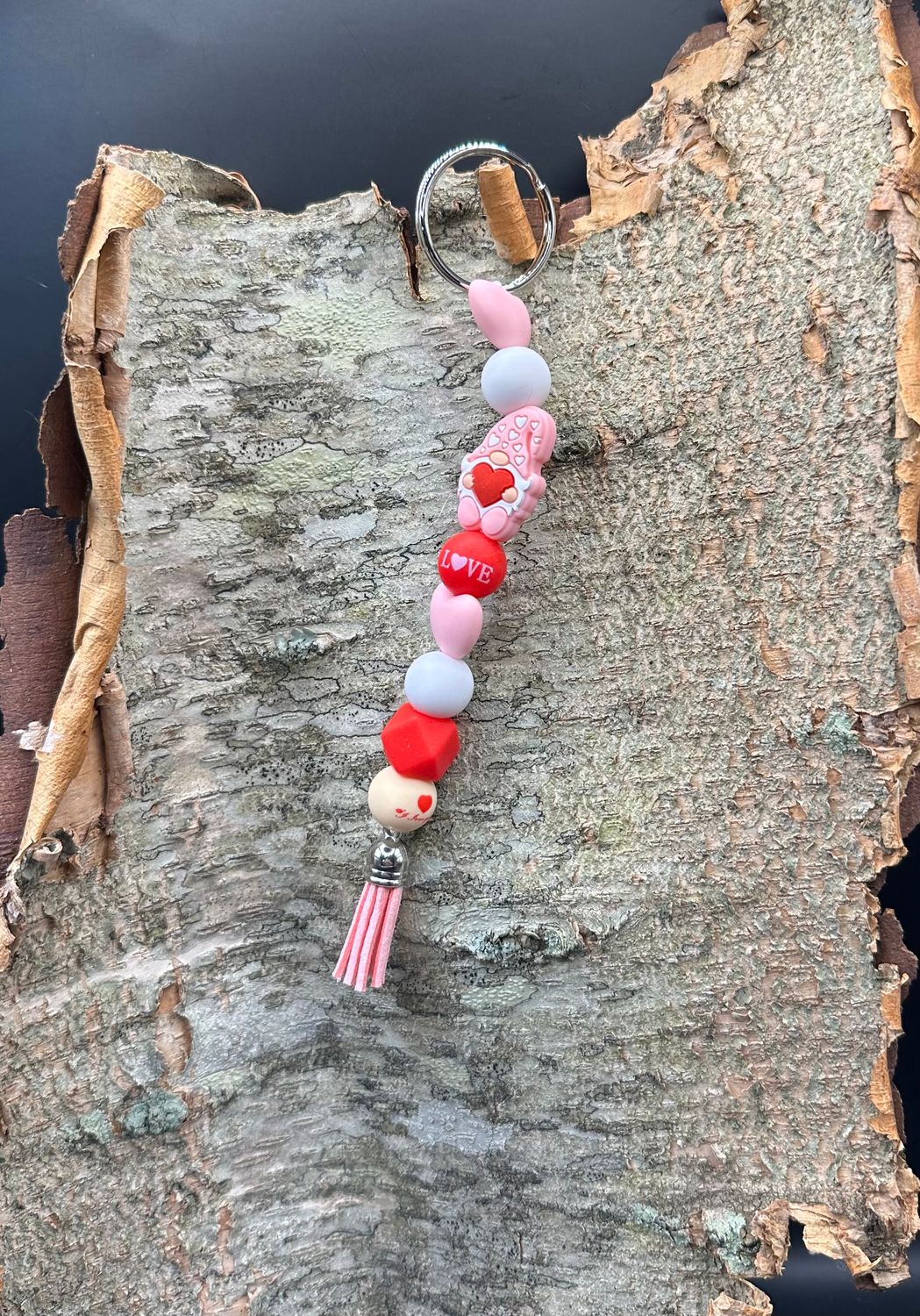 Valentine Beaded Keychain