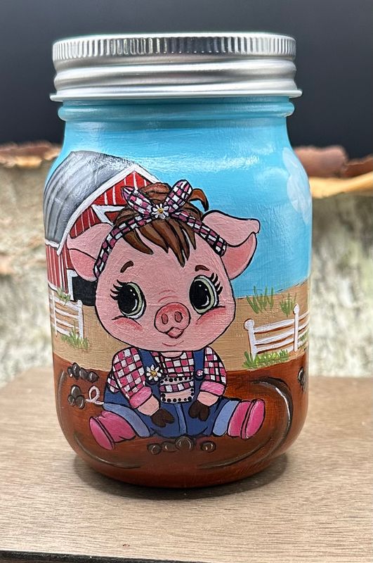 Hand Painted Mason Jar