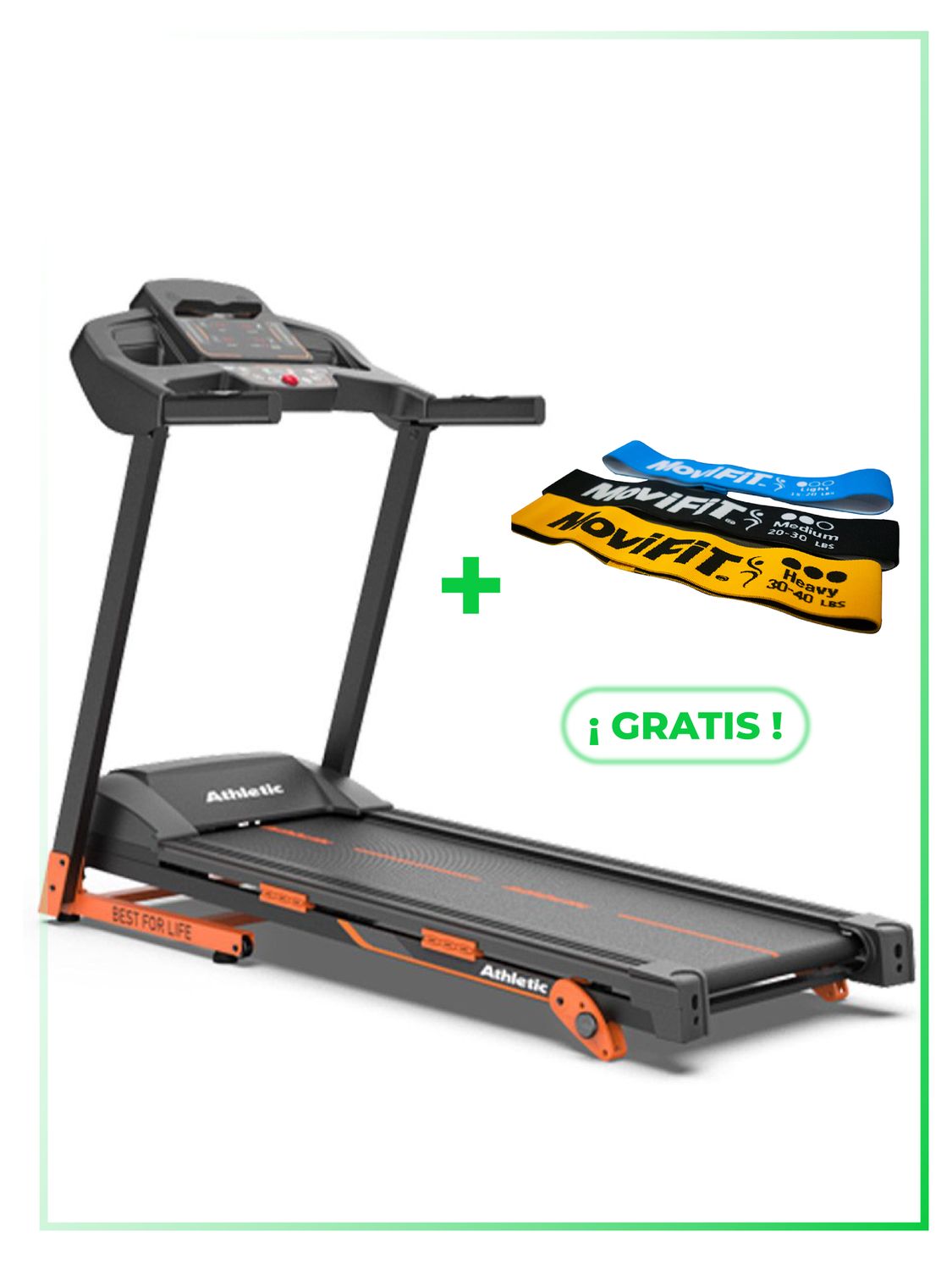 610T ADVANCED TROTADORA RESIDENCIAL ATHLETIC + KIT EN BANDAS DE TELA