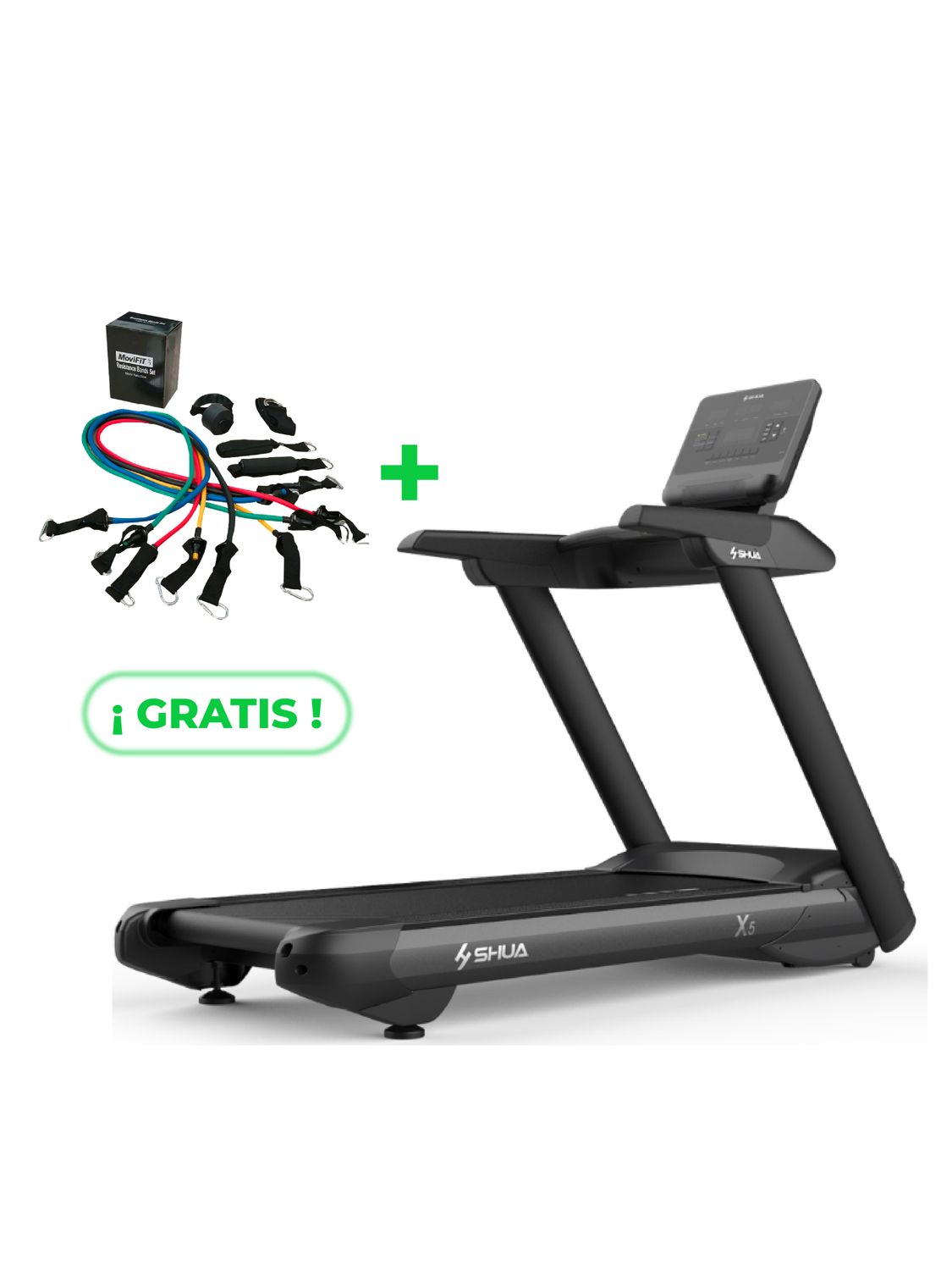 X5+ TROTADORA PROFESIONAL SHUA FITNESS (220V) + SET DE BANDAS TUBULARES
