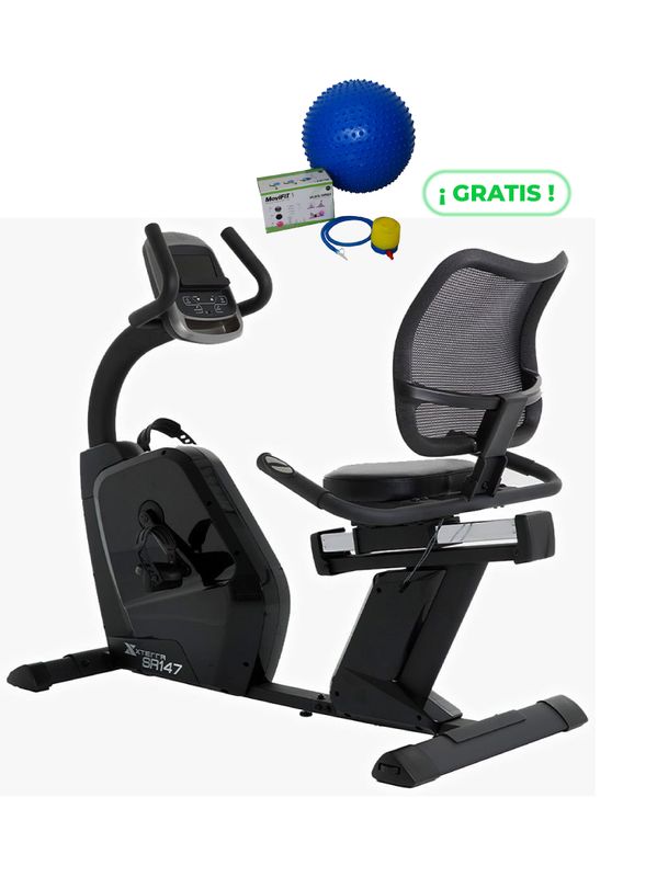 SR147 BICICLETA RECUMBENT MAGNÉTICA XTERRA FITNESS + BALÓN PILATE PUYAS 55 CM