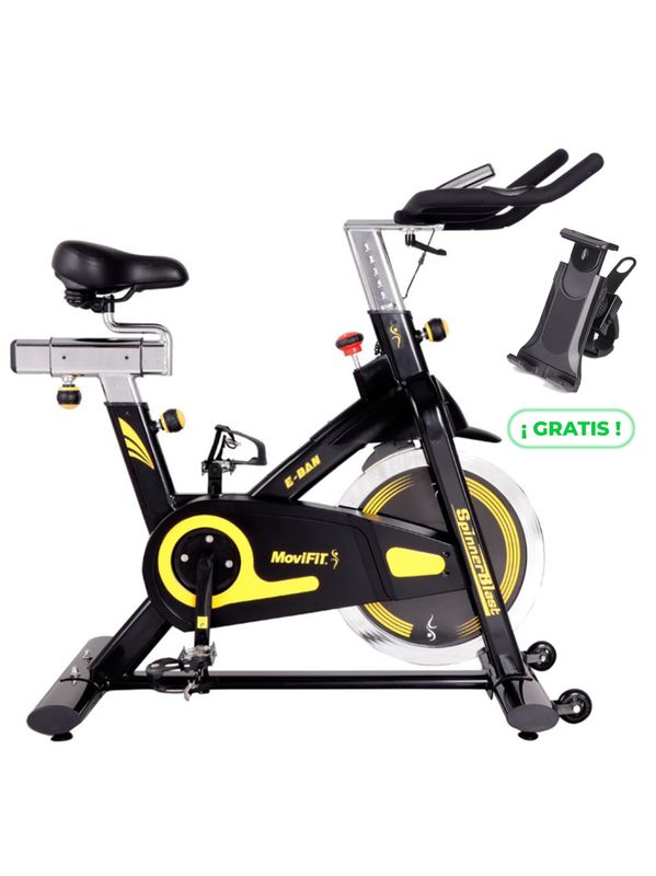BICICLETA SPINNING PROFESIONAL E-BAN + SOPORTE PARA CELULAR Y TABLET