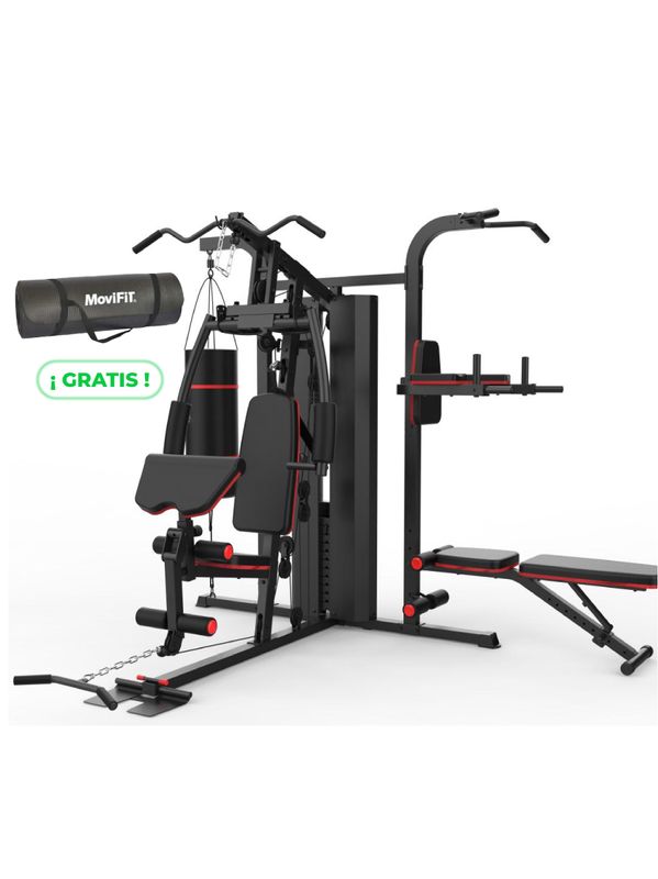 631S MULTIGIMNASIO MOVIFIT 3 ESTACIONES + COLCHONETA YOGA NEGRA