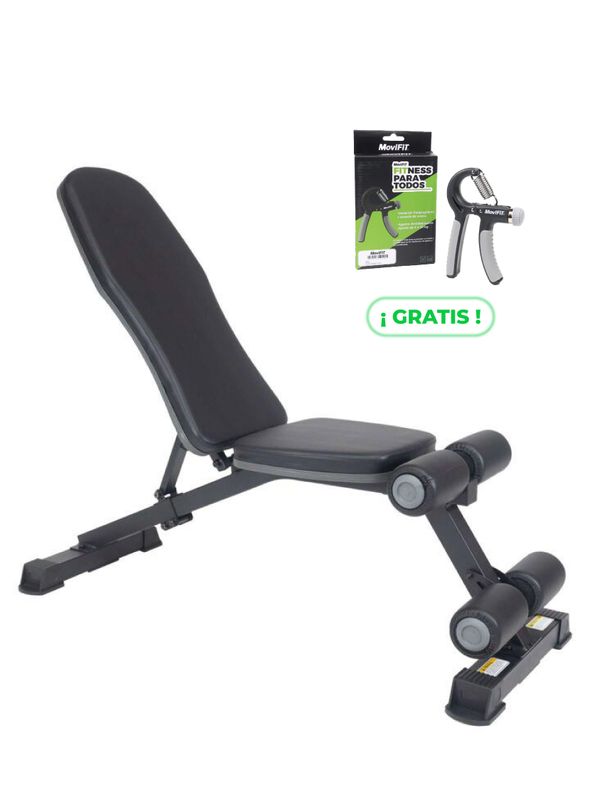 MS-108 BANCO MULTIPOSICIÓN MULTI-EJERCICIOS MOVIFIT + GRIP TENSOR DE MANO 5-20 KG