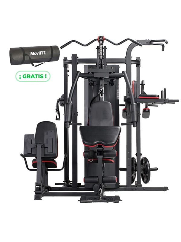 MS-651S MULTIGIMNASIO MOVIFIT 5 ESTACIONES + COLCHONETA DE YOGA NEGRO