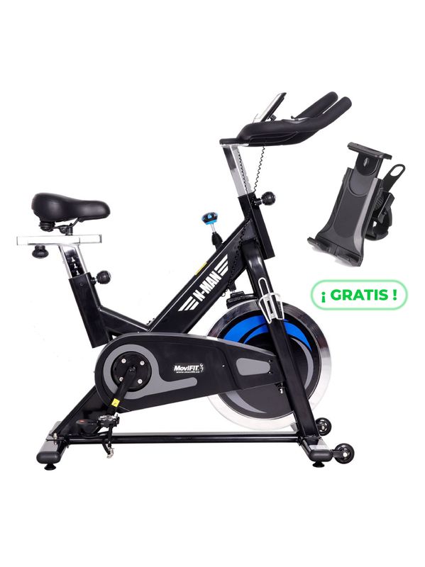 BICICLETA SPINNING PROFESIONAL N-MAN + SOPORTE PARA CELULAR Y TABLET