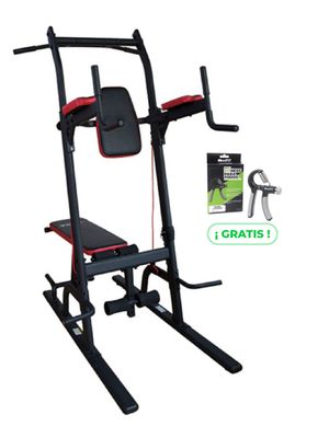 MS-530 SOPORTE MULTIEJERCICIOS PARA DOMINADAS, FONDOS, ABDOMEN AÉREO Y BANCO ABDOMINAL MOVIFIT + GRIP TENSOR DE MANO 5-20 KG