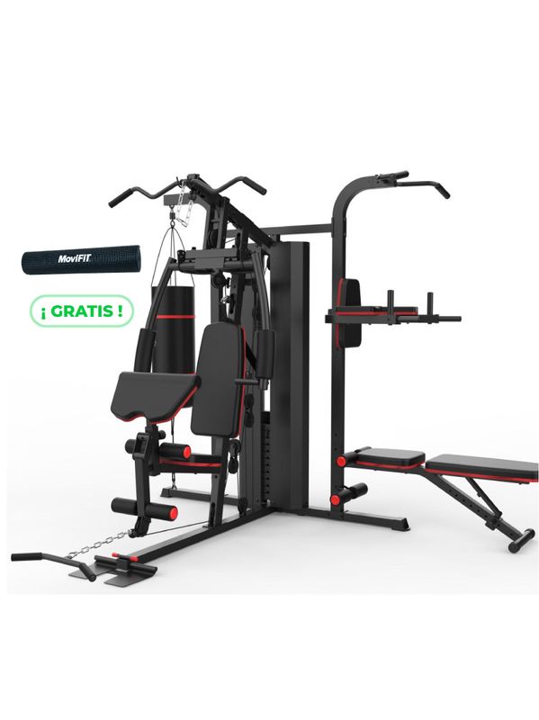 631S MULTIGIMNASIO MOVIFIT 3 ESTACIONES + COLCHONETA YOGA NEGRA
