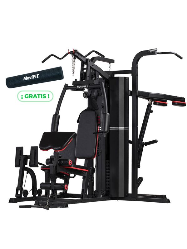 MS-642S MULTIGIMNASIO MOVIFIT 4 ESTACIONES + COLCHONETA DE YOGA NEGRO