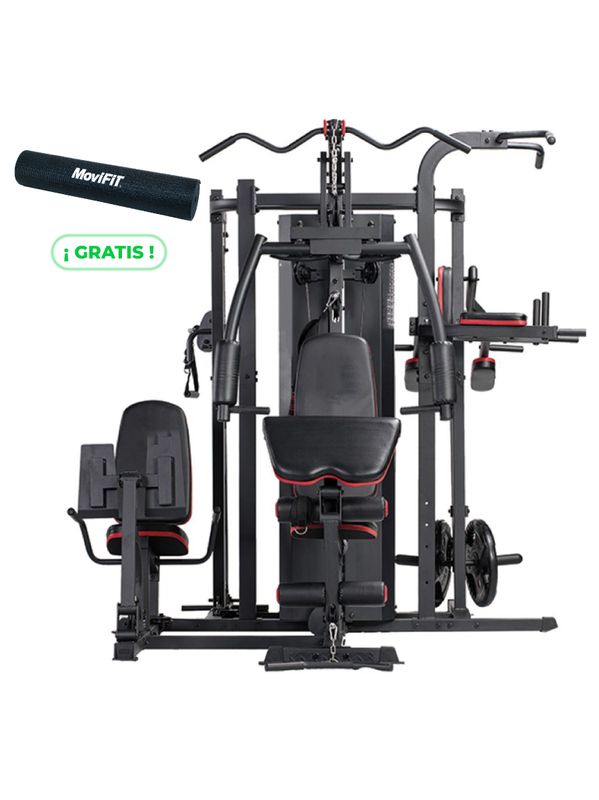 MS-651S MULTIGIMNASIO MOVIFIT 5 ESTACIONES + COLCHONETA DE YOGA NEGRO