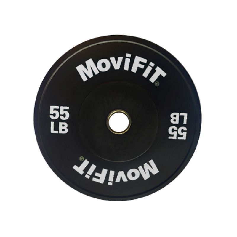 DISCO BUMPER OLÍMPICO EN CAUCHO  NEGRO  55LBS