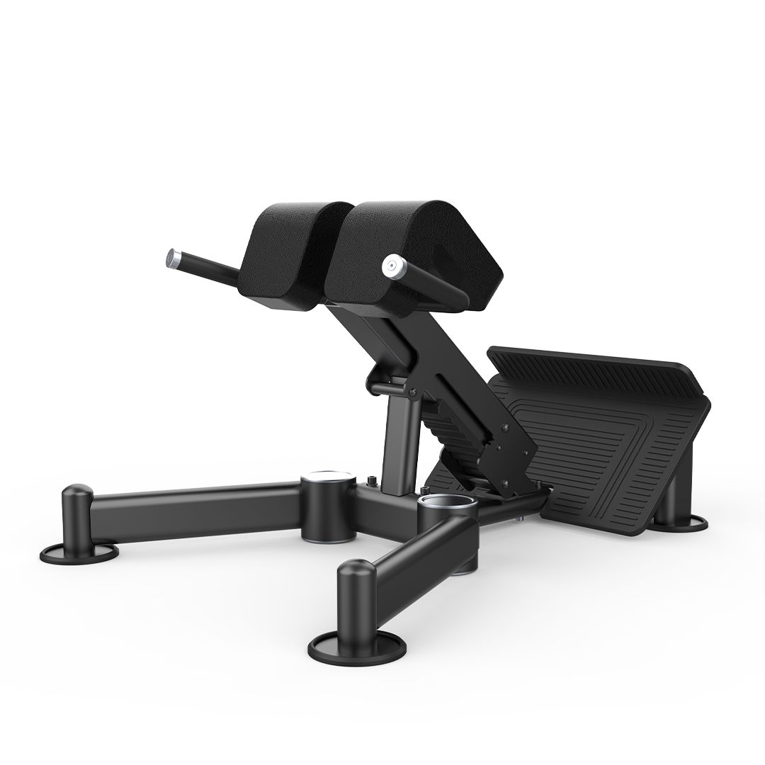 MOV-645U (U2045) BANCO HIPEREXTENSION LUMBAR (BACK EXTENSION) PRESTIGE MOVIFIT (ESTRUCTURA EN TUBERÍA PLANA Y OVALADA COLOR NEGRO)