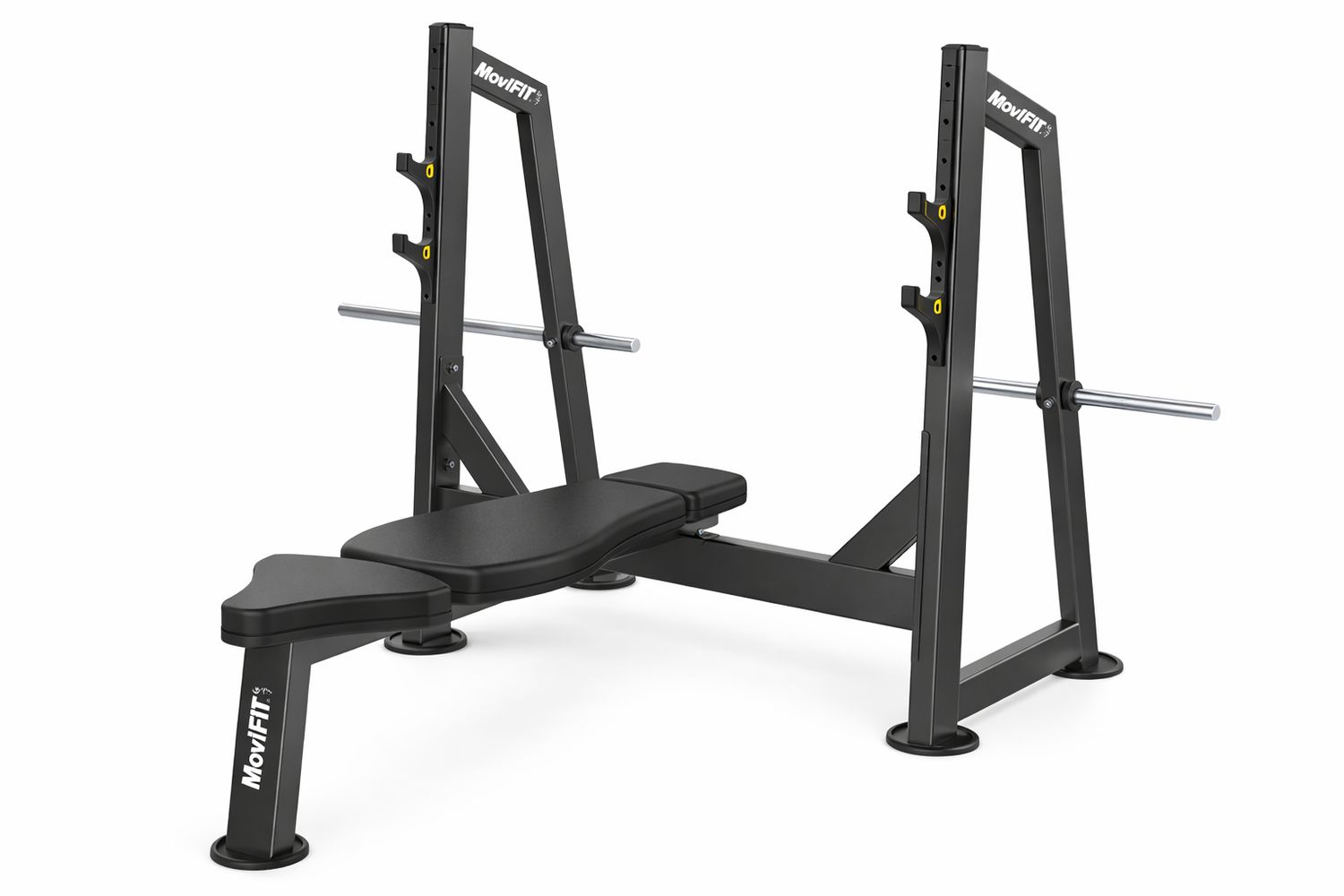MOV-643 (U3043) BANCO PECHO PLANO OLÍMPICO (OLYMPIC FLAT BENCH) MOVIFIT (COLOR NEGRO)