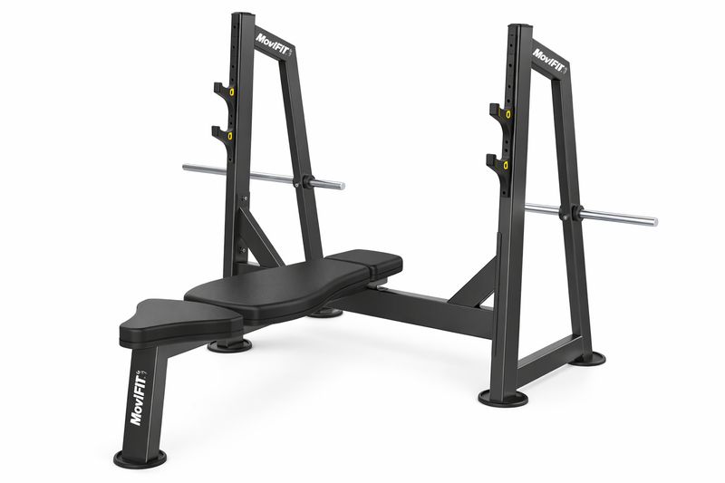MOV-643 (U3043) BANCO PECHO PLANO OLÍMPICO (OLYMPIC FLAT BENCH) MOVIFIT (COLOR NEGRO)