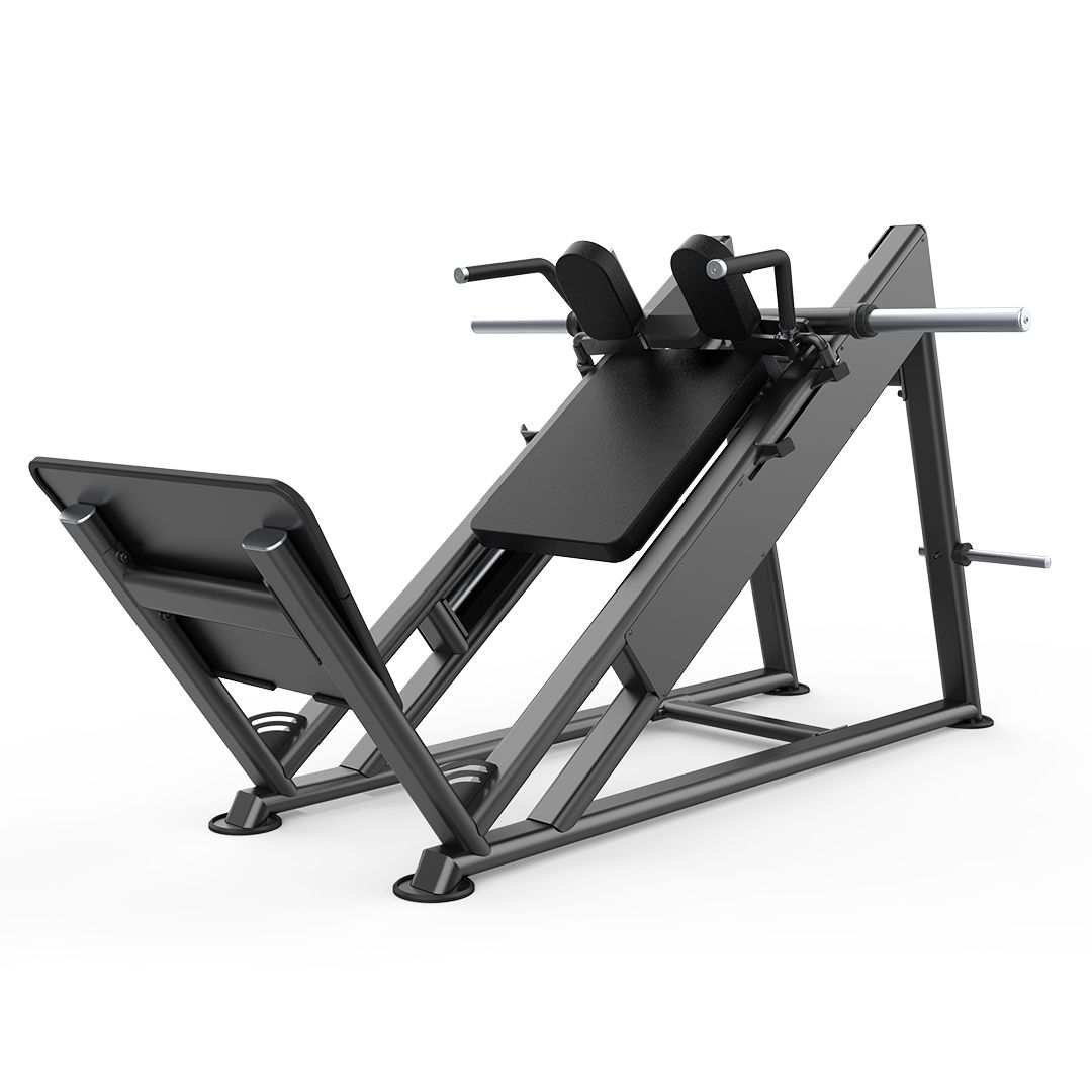MOV-657US (U2057S) HACK SQUAT 45° CON RODAMIENTO LINEAL – MOVIFIT PRESTIGE (COLOR NEGRO)