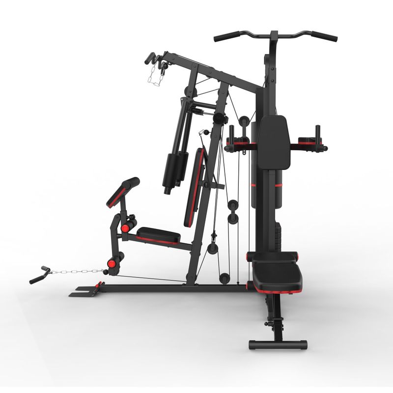 Multigimnasio Premium MS631 3 Estaciones, Bolsa Boxeo, Torre 72 Kg/159 Lbs, Accesorios