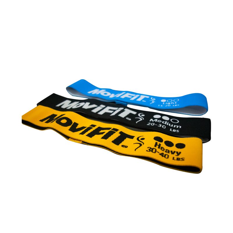 Kit de Bandas de Resitencia en Tela x3 Suave - Mediano - Fuerte