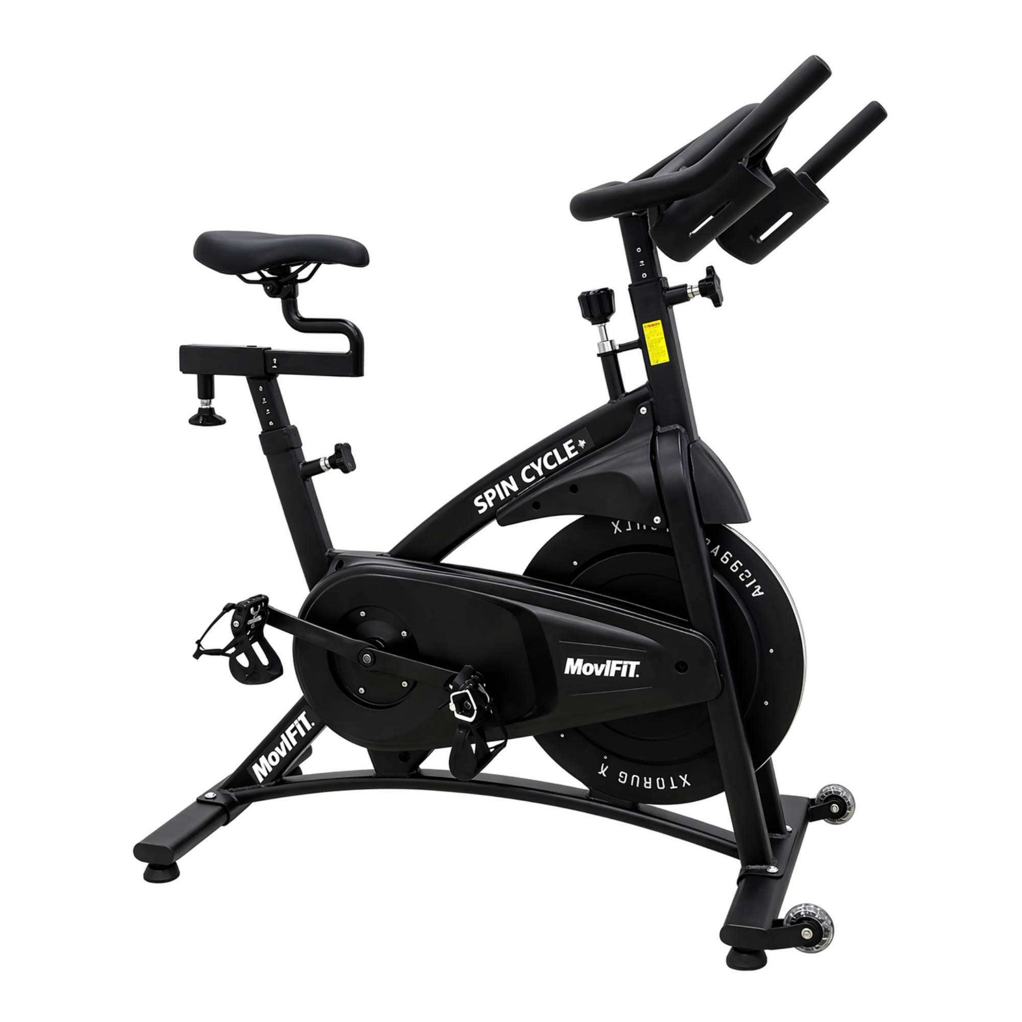 Bicicleta de Spinning Profesional SPIN CYCLE+ Black Edition Con Resistencia Magnética Uso Comercial Sin Consola