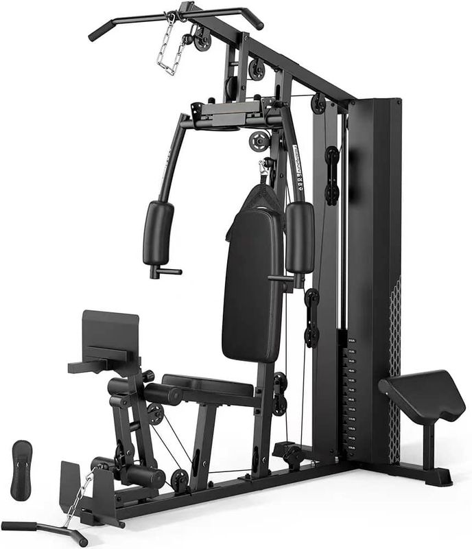 Multigimnasio Premium LD6001 72 Kg, Cubierta Pesas, Prensa Piernas, Predicador, Accesorios