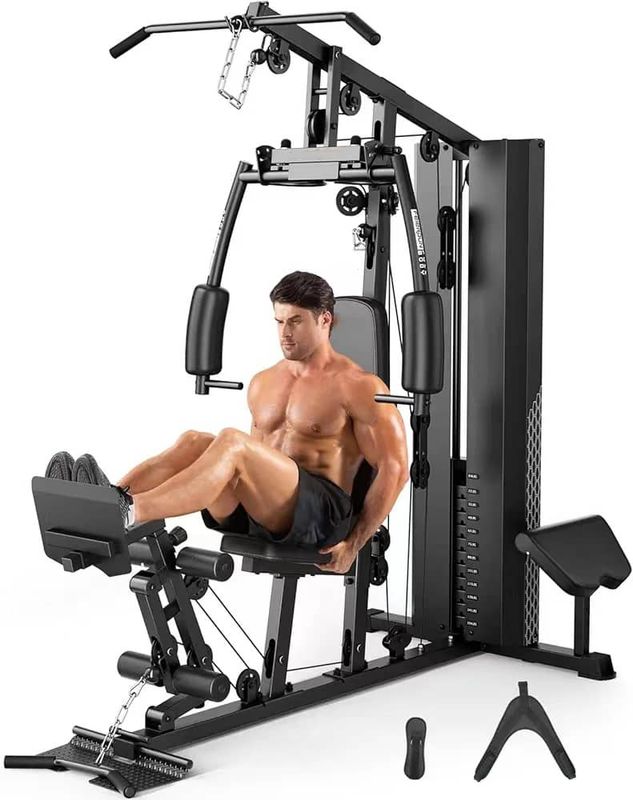 Multigimnasio Premium LD6001 72 Kg, Cubierta Pesas, Prensa Piernas, Predicador, Accesorios
