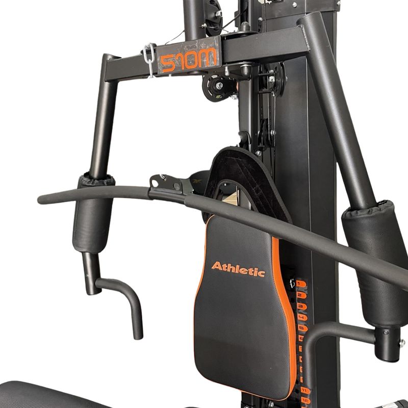 Multigimnasio Premium 510M (150 Lbs) Cubierta Metálica, Predicador, Polea Media, Accesorios